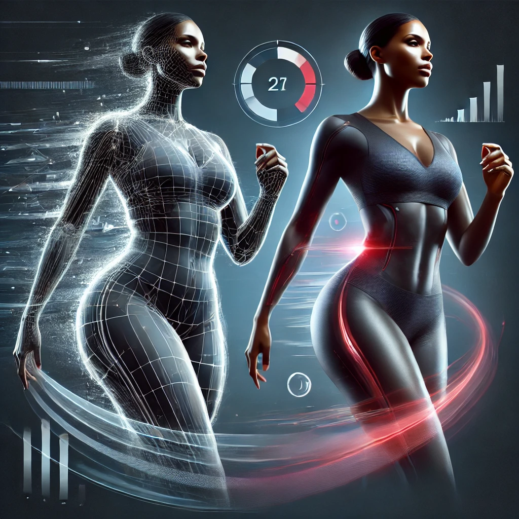 Female running transitioning to a more toned body